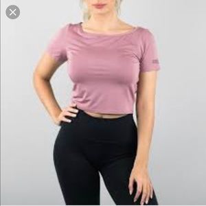 Alphalete Boat Neck Crop Top Mauve